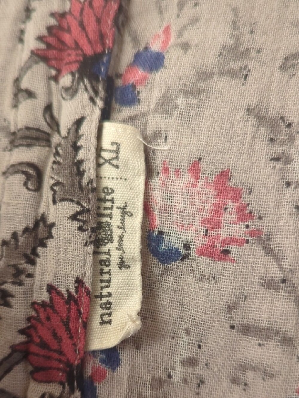 Natural Life Floral Print Dress in Grey with Pink & Blue Accents - Picture 2 of 3